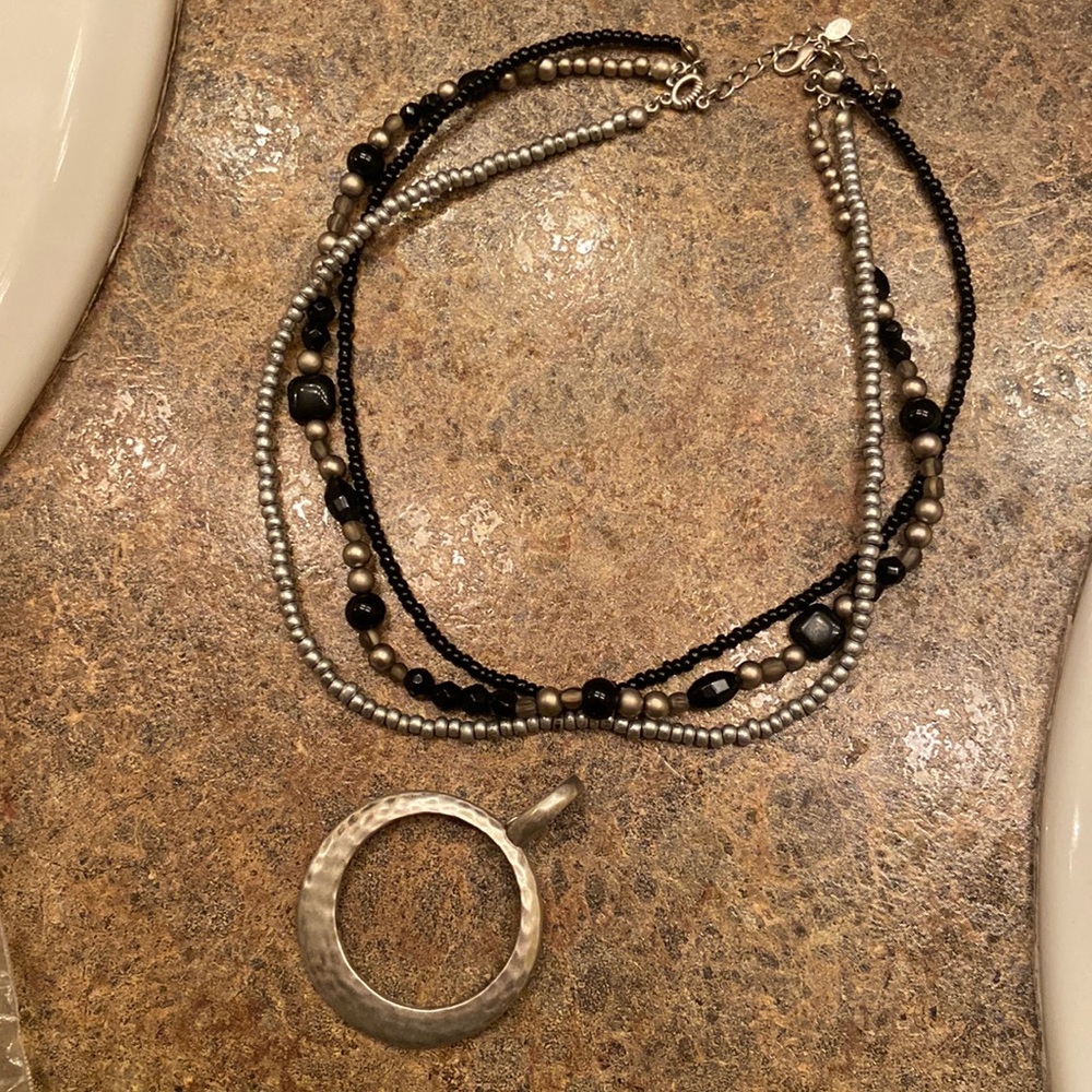 Premier designs choker or necklace AND magnetic attachable medallion.